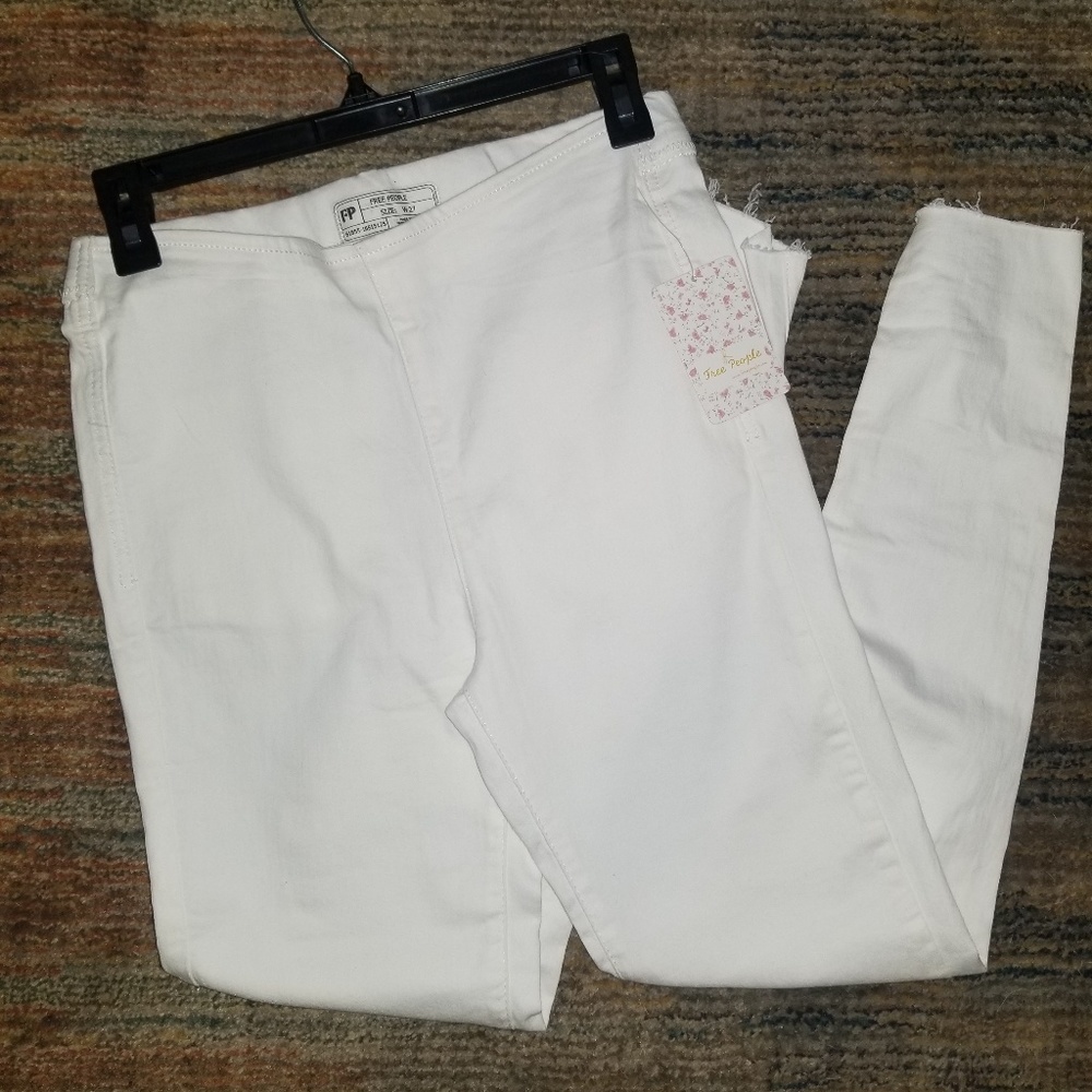 Free People high-waisted white pants